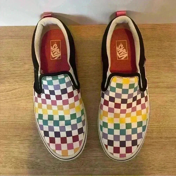 Vans slip on womens size 5 (Asher party check multi) - Picture 1 of 5
